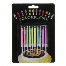 Свечи для торта с цветным пламенем 6 см (упаковка из 10 шт.)