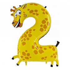 Шар 17” «Цифра 2 (жираф)»